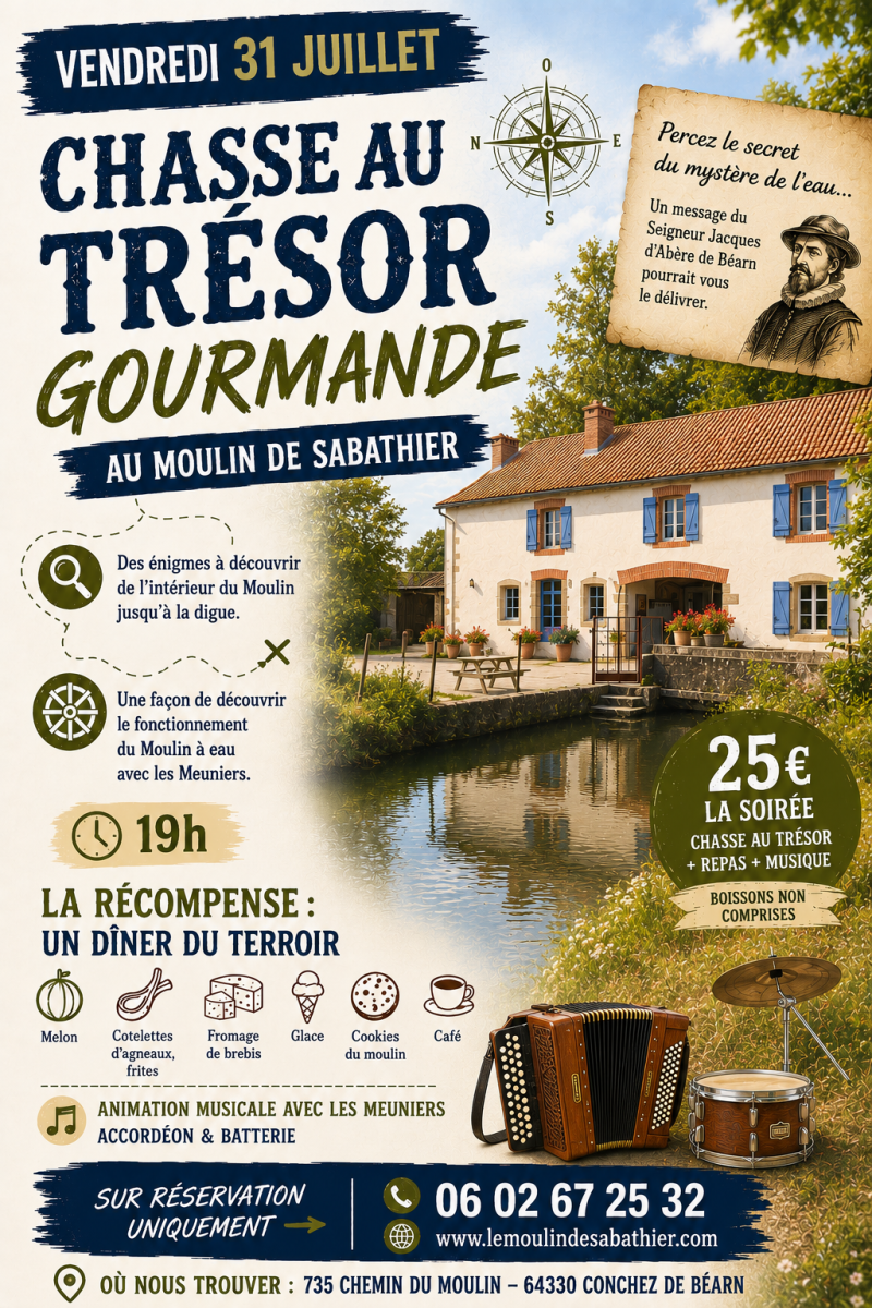 Chasse au trésor gourmande au Moulin de Sabathier