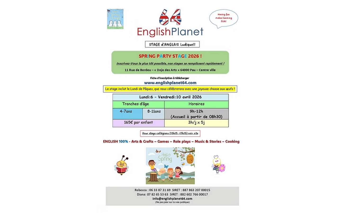 English Planet - Stage anglais "Spring party"
