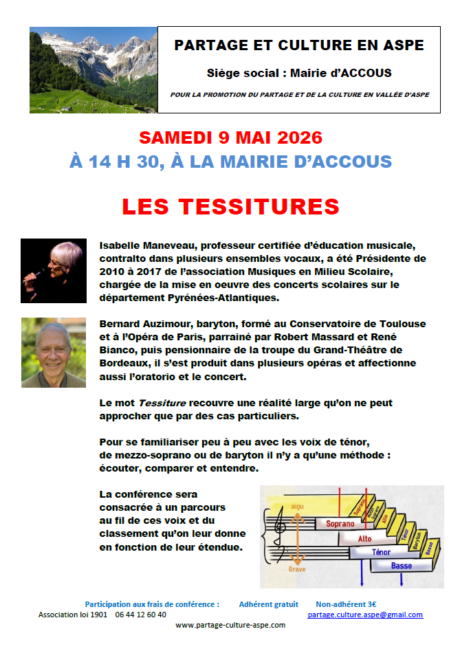 Conférence partage et culture : les tessitures