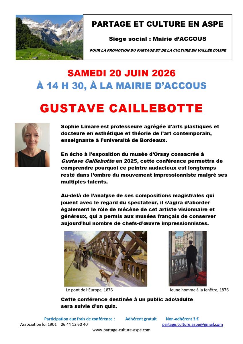Conférence partage et culture : Gustave Caillebote
