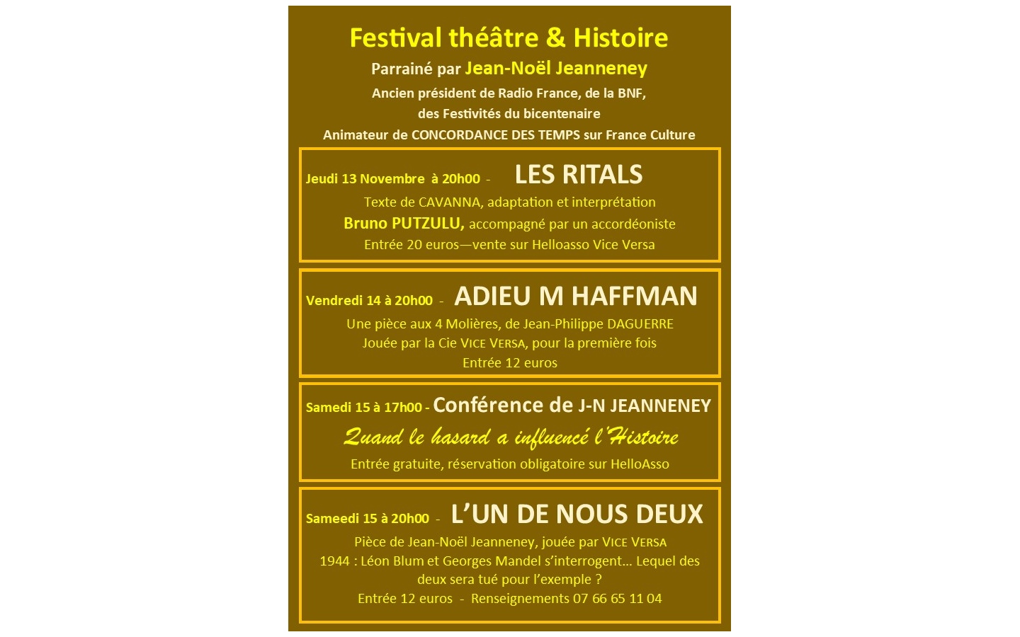 Festival théâtre & histoire