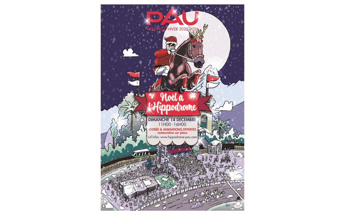 Courses Hippodrome de Pau - La magie de Noël