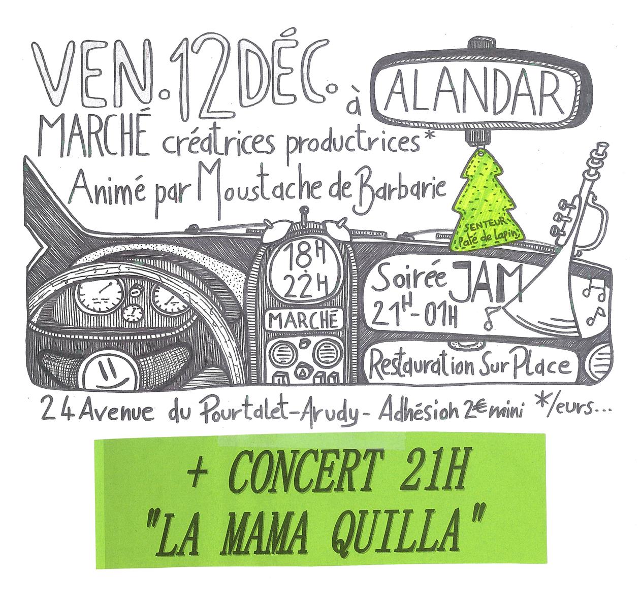Marché de Noël d'Alandar et concert "La Mama Q ...