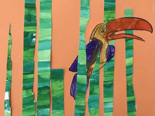 Atelier collage « La jungle façon le douanier  ...