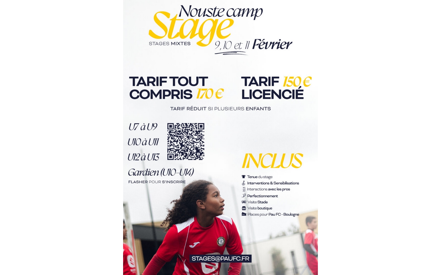 Stage mixtes football PAUFC Academy- Vacances  ...