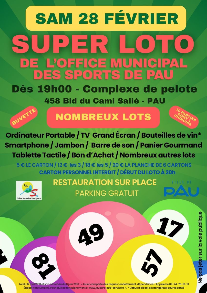 SUPER LOTO de l'Office Municipal des sports de Pau
