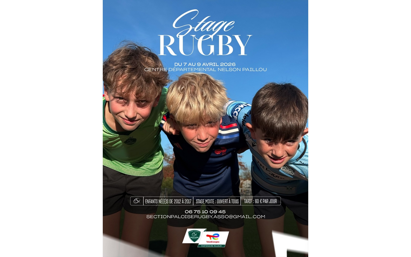 Stage rugby section paloise - Vacances Pâques