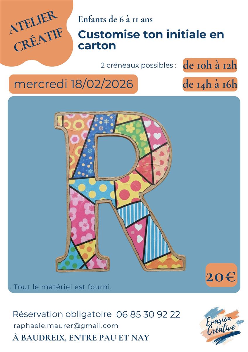 Atelier créatif : "Customise ton Initiale en c ...