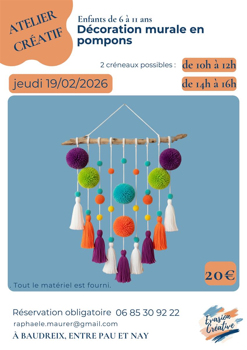 Atelier créatif : "Décoration murale en pompon ...