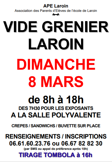 Vide Grenier APE Laroin