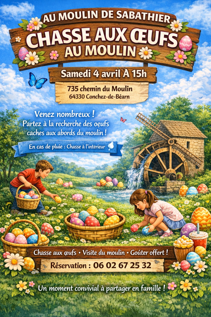 Chasse aux oeufs au Moulin de Sabathier