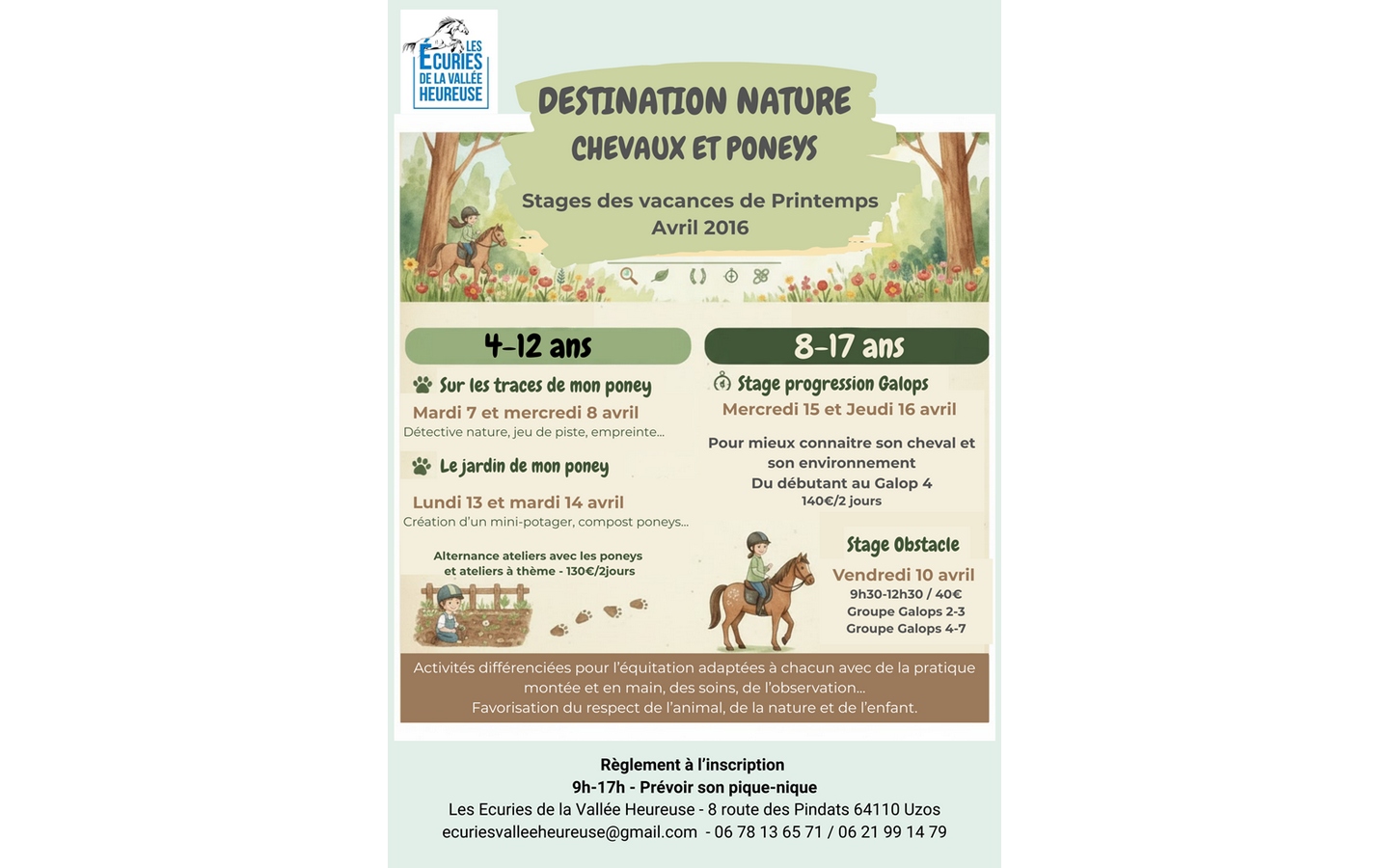 Stage équitation"Destination nature - Chevaux  ...