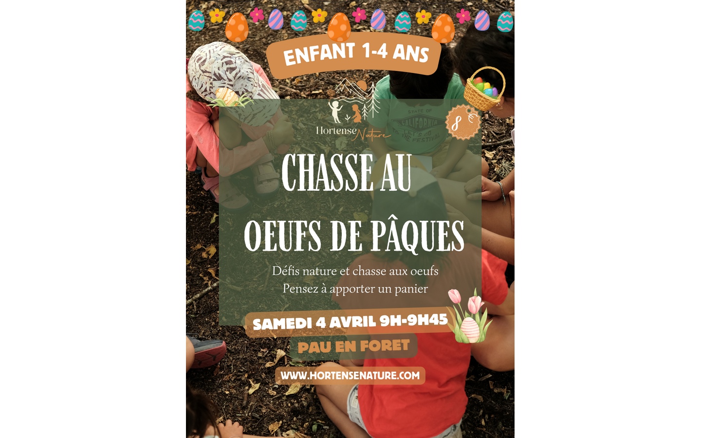 Chasse aux oeufs nature paques