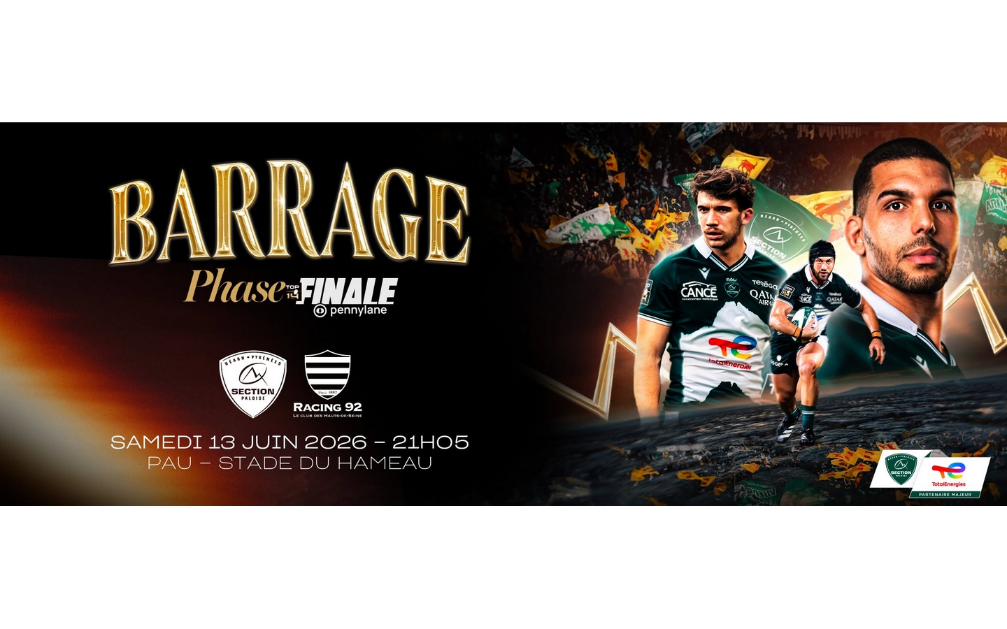 Rugby TOP14 - Barrage phase finale: Section Vs ...