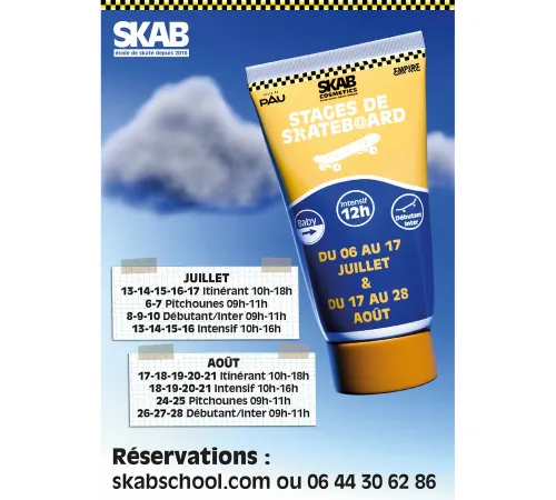 SKAB school - Stage skateboard débutant-intermédiaire