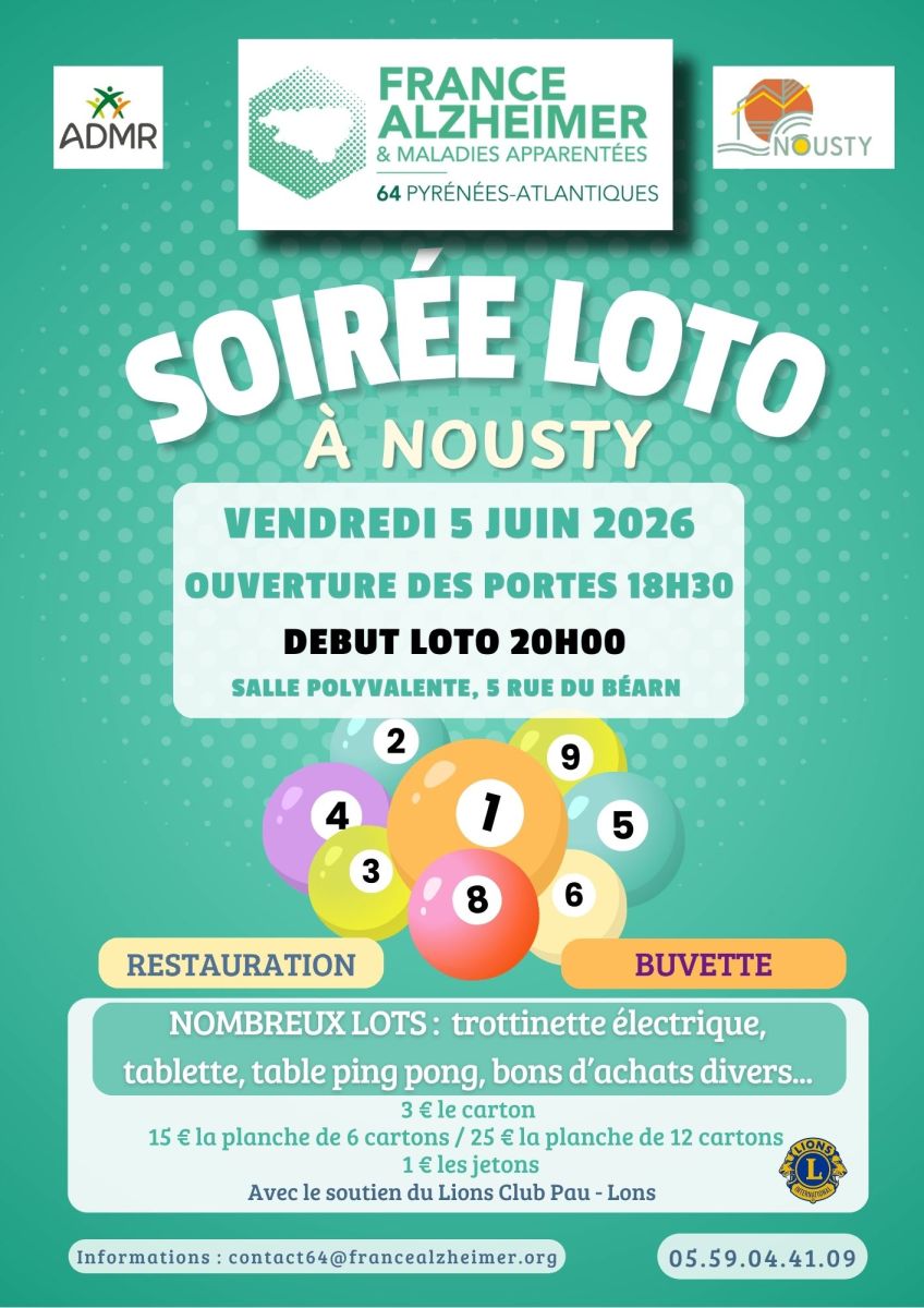 Super Loto à Nousty au profit de France Alzhei ...