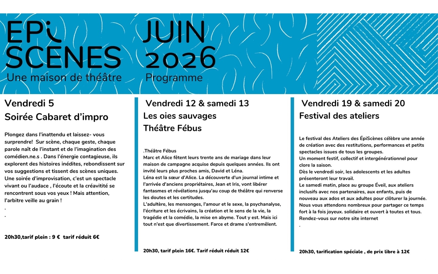 Festival des ateliers du théâtre ÉpiScènes