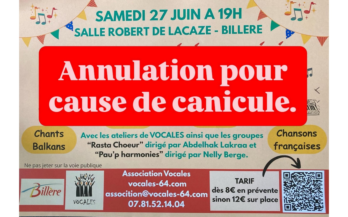 Concert de fin d'année - ANNULE