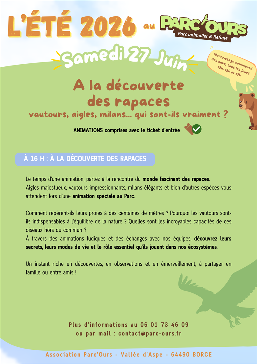 Parc'Ours - A la découverte des rapaces