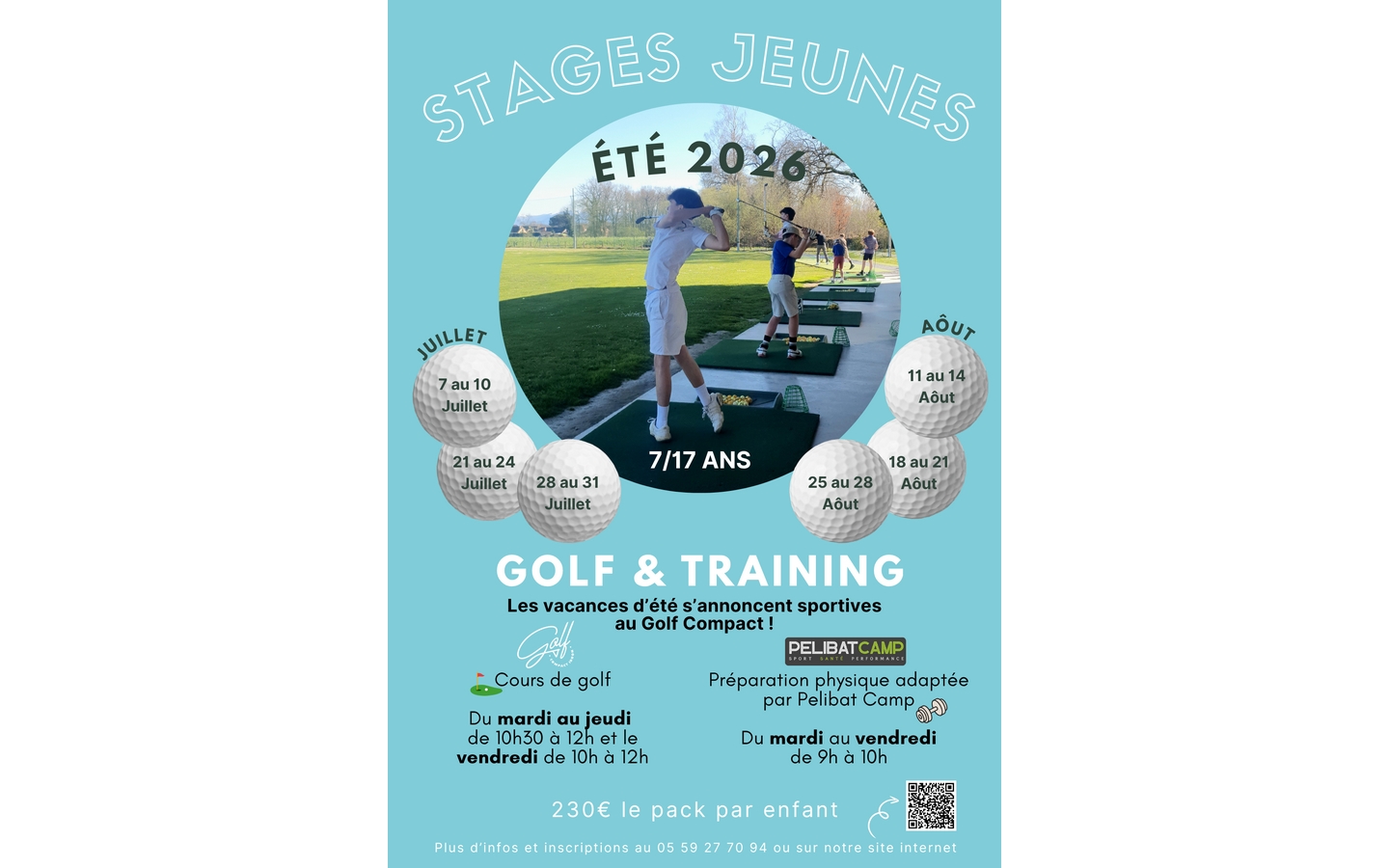 Stages jeunes golf et training