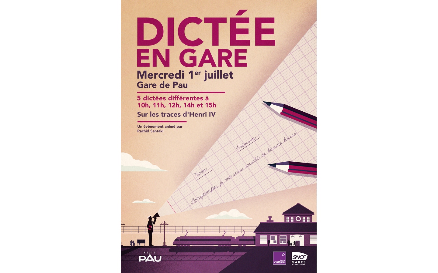 Dictée géante en gare !