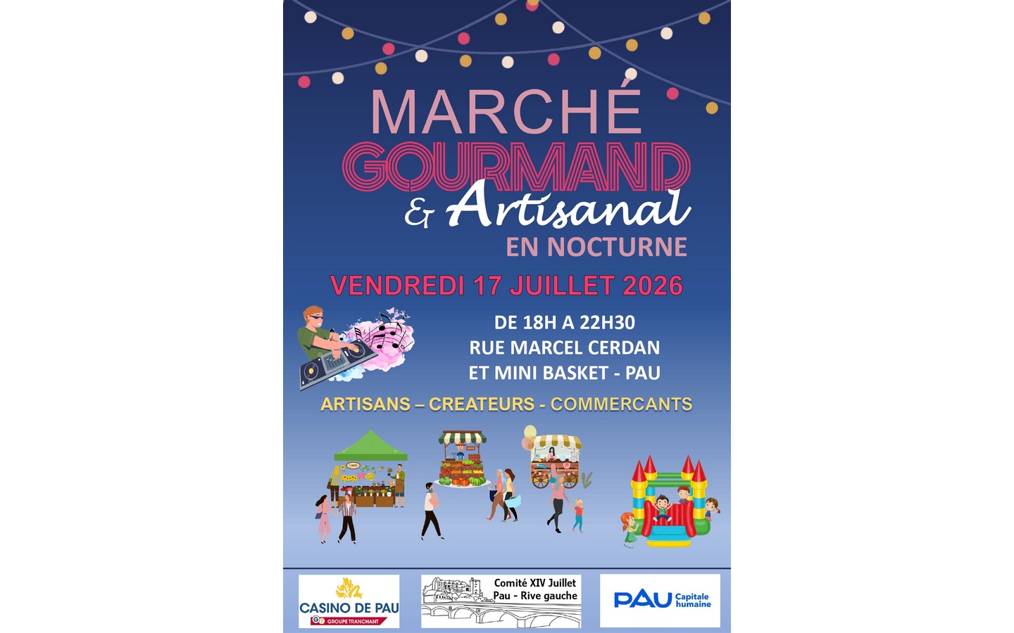 Marché gourmand et artisanal en nocturne